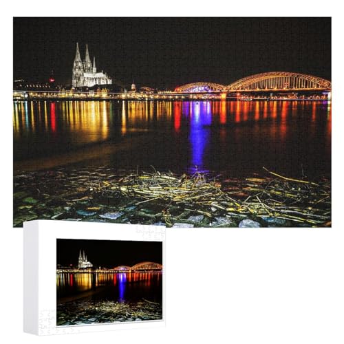 Puzzle für Erwachsene und Kinder ab 14 Jahren, 1000 StüCk，Kölner Dom Puzzle 1000 Teile，，Lernspielzeug FüR Kinder 75x50，Holz Puzzle von XJUfW