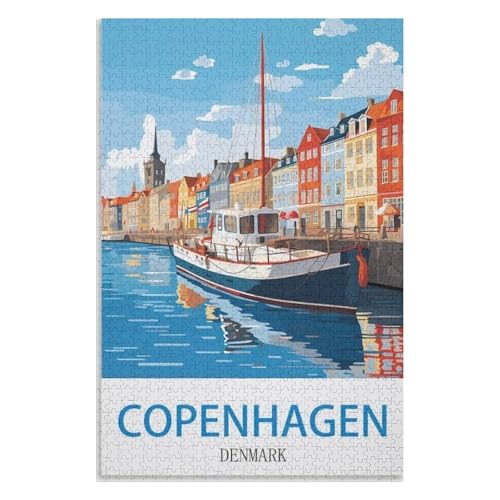 Puzzle für Erwachsene und Kinder ab 14 Jahren, 1000 StüCk,Kopenhagen Dänemark,Lernspielzeug FüR Kinder 52x38 Papier Puzzle,AA-605 Puzzle für Erwachsene und Kinder ab 14 Jahren, 1000 StüCk,Kopenhagen Dänemark,Lernspielzeug FüR Kinder 52x38 Papier Puzzle,AA-605 von XJUfW