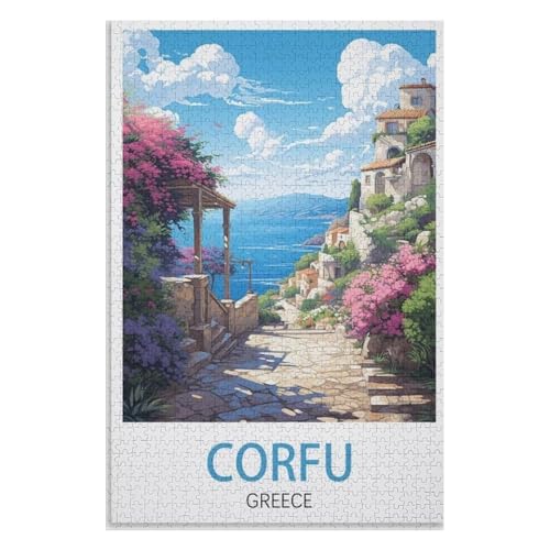 Puzzle für Erwachsene und Kinder ab 14 Jahren, 1000 StüCk,Korfu Griechenland,Lernspielzeug FüR Kinder 38x26,Papier Puzzle,AA-861 Puzzle für Erwachsene und Kinder ab 14 Jahren, 1000 StüCk,Korfu Griechenland,Lernspielzeug FüR Kinder 38x26,Papier Puzzle,AA-861 von XJUfW