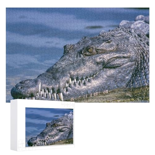 Puzzle für Erwachsene und Kinder ab 14 Jahren, 1000 StüCk，Krokodil Puzzle 1000 Teile ，，Lernspielzeug FüR Kinder 70x50，Papier Puzzle von XJUfW