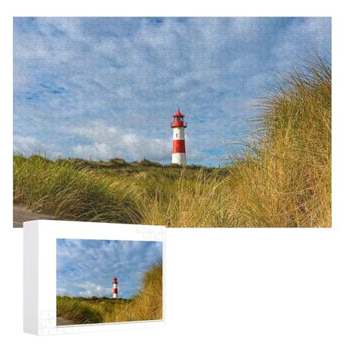 Puzzle für Erwachsene und Kinder ab 14 Jahren, 1000 StüCk，„Leuchtturm auf der Insel Sylt“，Lernspielzeug FüR Kinder 52x38 Papier Puzzle von XJUfW