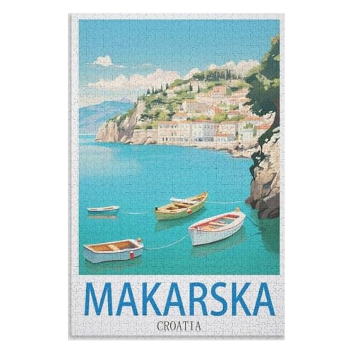 Puzzle für Erwachsene und Kinder ab 14 Jahren, 1000 StüCk,Makarska Kroatien,Lernspielzeug FüR Kinder 38x26,Papier Puzzle,AA-1473 Puzzle für Erwachsene und Kinder ab 14 Jahren, 1000 StüCk,Makarska Kroatien,Lernspielzeug FüR Kinder 38x26,Papier Puzzle,AA-1473 von XJUfW
