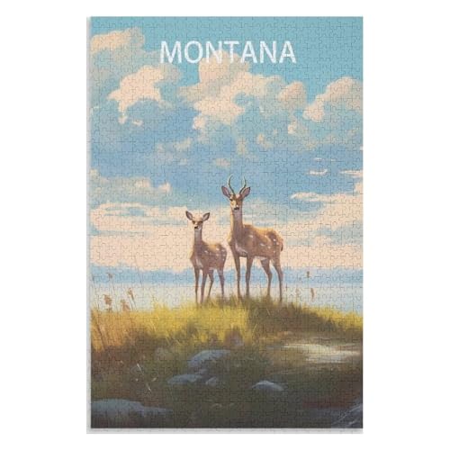 Puzzle für Erwachsene und Kinder ab 14 Jahren, 1000 StüCk，Montana，Lernspielzeug FüR Kinder 70x50，Papier Puzzle,AA-449 von XJUfW