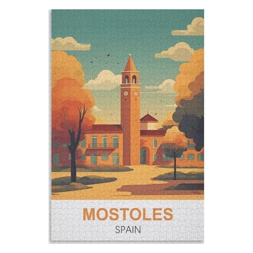 Puzzle für Erwachsene und Kinder ab 14 Jahren, 1000 StüCk，Móstoles Spanien，Lernspielzeug FüR Kinder 75x50，Holz Puzzle,AA-1037 von XJUfW