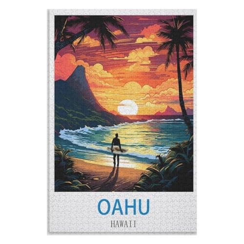 Puzzle für Erwachsene und Kinder ab 14 Jahren, 1000 StüCk,Oahu Hawaii,Lernspielzeug FüR Kinder 52x38 Papier Puzzle,AA-593 Puzzle für Erwachsene und Kinder ab 14 Jahren, 1000 StüCk,Oahu Hawaii,Lernspielzeug FüR Kinder 52x38 Papier Puzzle,AA-593 von XJUfW