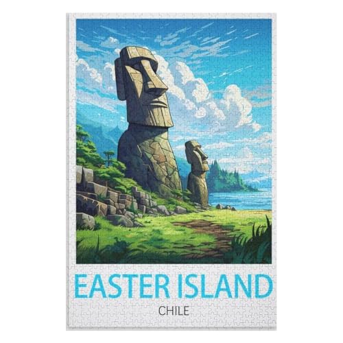 Puzzle für Erwachsene und Kinder ab 14 Jahren, 1000 StüCk,Osterinsel Chile,Lernspielzeug FüR Kinder 70x50,Papier Puzzle,AA-297 Puzzle für Erwachsene und Kinder ab 14 Jahren, 1000 StüCk,Osterinsel Chile,Lernspielzeug FüR Kinder 70x50,Papier Puzzle,AA-297 von XJUfW