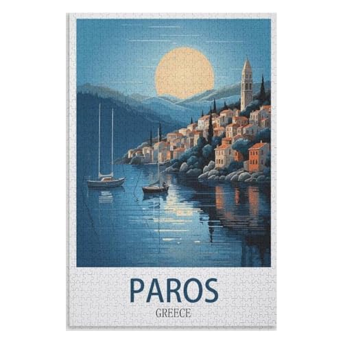 Puzzle für Erwachsene und Kinder ab 14 Jahren, 1000 StüCk，Paros Küste Griechenland，Lernspielzeug FüR Kinder 70x50，Papier Puzzle,AA-849 von XJUfW