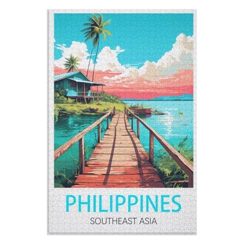 Puzzle für Erwachsene und Kinder ab 14 Jahren, 1000 StüCk,Philippinen,Lernspielzeug FüR Kinder 75x50,Holz Puzzle,AA-185 Puzzle für Erwachsene und Kinder ab 14 Jahren, 1000 StüCk,Philippinen,Lernspielzeug FüR Kinder 75x50,Holz Puzzle,AA-185 von XJUfW