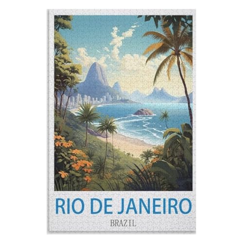 Puzzle für Erwachsene und Kinder ab 14 Jahren, 1000 StüCk,Rio de Janeiro Brasilien,Lernspielzeug FüR Kinder 75x50,Holz Puzzle,AA-609 Puzzle für Erwachsene und Kinder ab 14 Jahren, 1000 StüCk,Rio de Janeiro Brasilien,Lernspielzeug FüR Kinder 75x50,Holz Puzzle,AA-609 von XJUfW