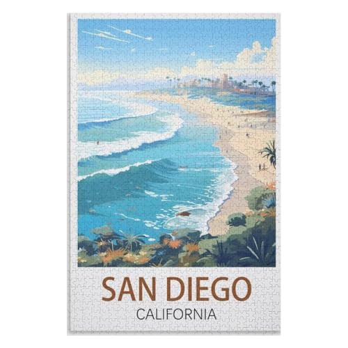 Puzzle für Erwachsene und Kinder ab 14 Jahren, 1000 StüCk,San Diego Kalifornien,Lernspielzeug FüR Kinder 75x50,Holz Puzzle,AA-1245 Puzzle für Erwachsene und Kinder ab 14 Jahren, 1000 StüCk,San Diego Kalifornien,Lernspielzeug FüR Kinder 75x50,Holz Puzzle,AA-1245 von XJUfW