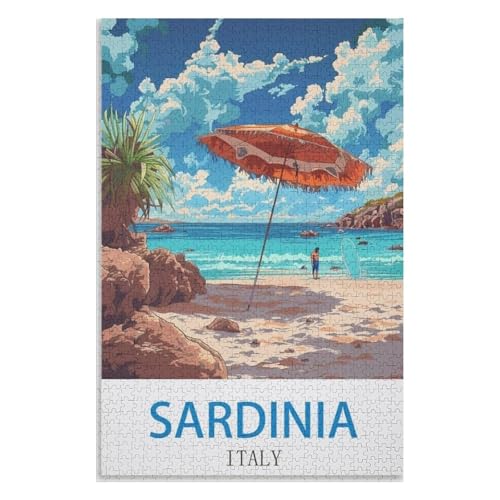Puzzle für Erwachsene und Kinder ab 14 Jahren, 1000 StüCk，Sardinien Italien，Lernspielzeug FüR Kinder 70x50，Papier Puzzle,AA-1433 von XJUfW