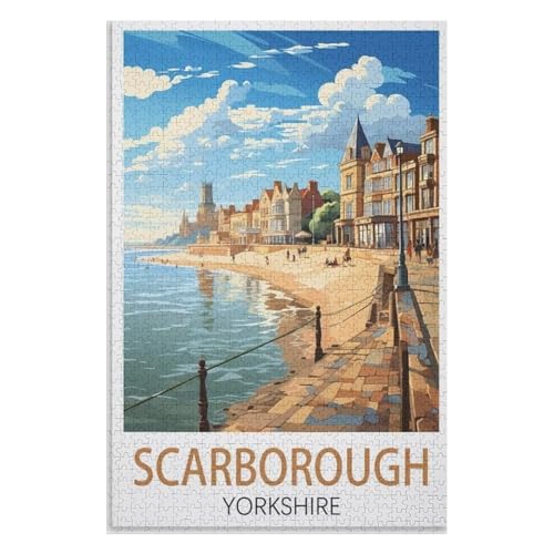 Puzzle für Erwachsene und Kinder ab 14 Jahren, 1000 StüCk，Scarborough Yorkshire，Lernspielzeug FüR Kinder 52x38 Papier Puzzle,AA-841 von XJUfW