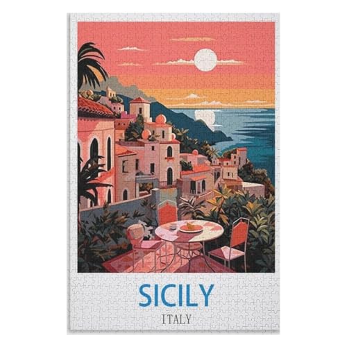 Puzzle für Erwachsene und Kinder ab 14 Jahren, 1000 StüCk,Sizilien Italien,Lernspielzeug FüR Kinder 38x26,Papier Puzzle,AA-1429 Puzzle für Erwachsene und Kinder ab 14 Jahren, 1000 StüCk,Sizilien Italien,Lernspielzeug FüR Kinder 38x26,Papier Puzzle,AA-1429 von XJUfW