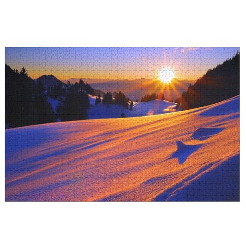 Puzzle für Erwachsene und Kinder ab 14 Jahren, 1000 StüCk，Snow, Slope,，Lernspielzeug FüR Kinder 52x38 Papier Puzzle von XJUfW