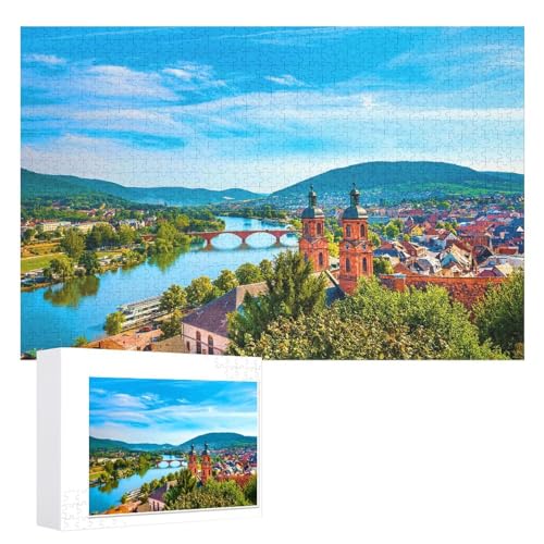 Puzzle für Erwachsene und Kinder ab 14 Jahren, 1000 StüCk，„Stadt Miltenberg, Bayern, ，Lernspielzeug FüR Kinder 52x38 Papier Puzzle von XJUfW