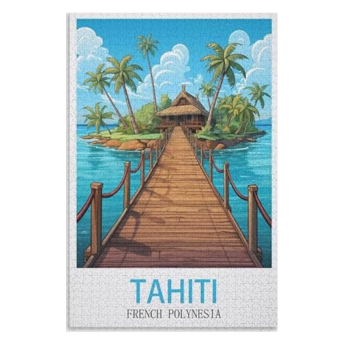 Puzzle für Erwachsene und Kinder ab 14 Jahren, 1000 StüCk,Tahiti Küste,Lernspielzeug FüR Kinder 38x26,Papier Puzzle,AA-929 Puzzle für Erwachsene und Kinder ab 14 Jahren, 1000 StüCk,Tahiti Küste,Lernspielzeug FüR Kinder 38x26,Papier Puzzle,AA-929 von XJUfW