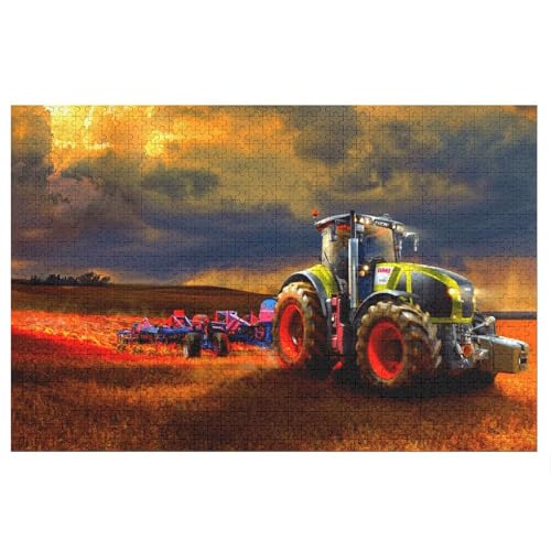 Puzzle für Erwachsene und Kinder ab 14 Jahren, 1000 StüCk，Tracteur de Ferme，Lernspielzeug FüR Kinder 70x50，Papier Puzzle von XJUfW