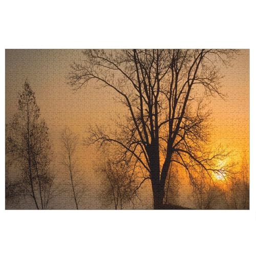 Puzzle für Erwachsene und Kinder ab 14 Jahren, 1000 StüCk，Trees, Dog,，Lernspielzeug FüR Kinder 52x38 Papier Puzzle von XJUfW