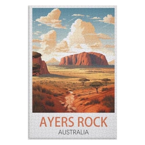 Puzzle für Erwachsene und Kinder ab 14 Jahren, 1000 StüCk,Uluru Australien,Lernspielzeug FüR Kinder 52x38 Papier Puzzle,AA-797 Puzzle für Erwachsene und Kinder ab 14 Jahren, 1000 StüCk,Uluru Australien,Lernspielzeug FüR Kinder 52x38 Papier Puzzle,AA-797 von XJUfW
