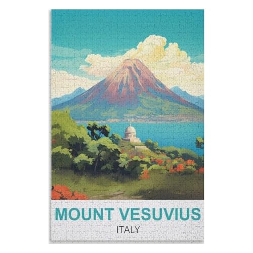 Puzzle für Erwachsene und Kinder ab 14 Jahren, 1000 StüCk，Vesuv，Lernspielzeug FüR Kinder 52x38 Papier Puzzle,AA-1113 von XJUfW