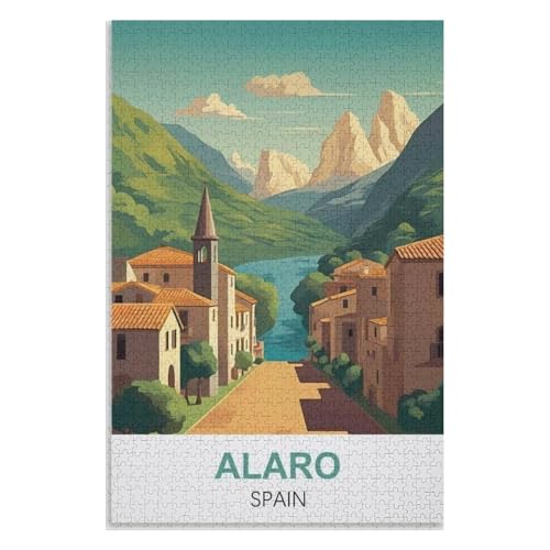 Wohnkultur Geburtstag ，Challenging Games Moderne Lernspiel Stress Relief ，1000 StüCk，Alaró Spanien，Lernspielzeug FüR Kinder 75x50，Holz Puzzle,AA-1323 von XJUfW