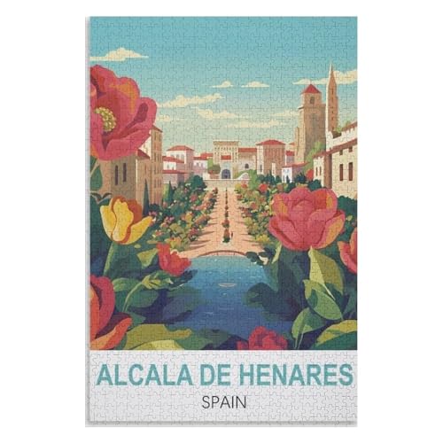 Wohnkultur Geburtstag ，Challenging Games Moderne Lernspiel Stress Relief ，1000 StüCk，Alcalá de Henares Spanien，Lernspielzeug FüR Kinder 70x50，Papier Puzzle,AA-1339 von XJUfW