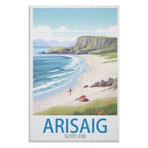 Wohnkultur Geburtstag ，Challenging Games Moderne Lernspiel Stress Relief ，1000 StüCk，Arisaig Schottland，Lernspielzeug FüR Kinder 70x50，Papier Puzzle,AA-1483 von XJUfW