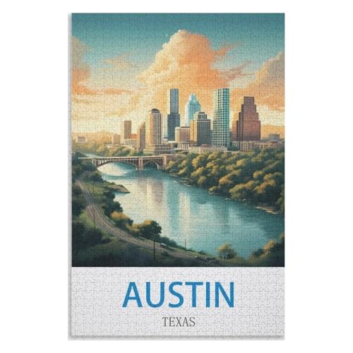Wohnkultur Geburtstag ，Challenging Games Moderne Lernspiel Stress Relief ，1000 StüCk，Austin Texas，Lernspielzeug FüR Kinder 52x38 Papier Puzzle,AA-719 von XJUfW