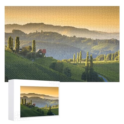 Wohnkultur Geburtstag ，Challenging Games Moderne Lernspiel Stress Relief ，1000 StüCk，„Blick von der berühmten Weinstraße in der Südsteiermark, Österreich“，Lernspielzeug FüR Kinder von XJUfW