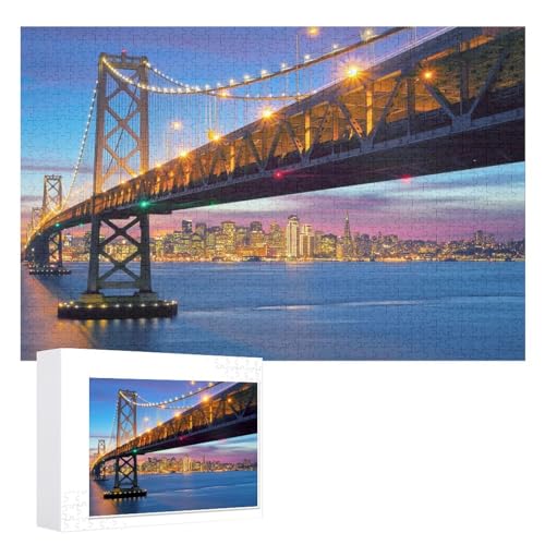 Wohnkultur Geburtstag ，Challenging Games Moderne Lernspiel Stress Relief ，1000 StüCk，Bucht-Brücke，，Lernspielzeug FüR Kinder 38x26，Papier Puzzle von XJUfW