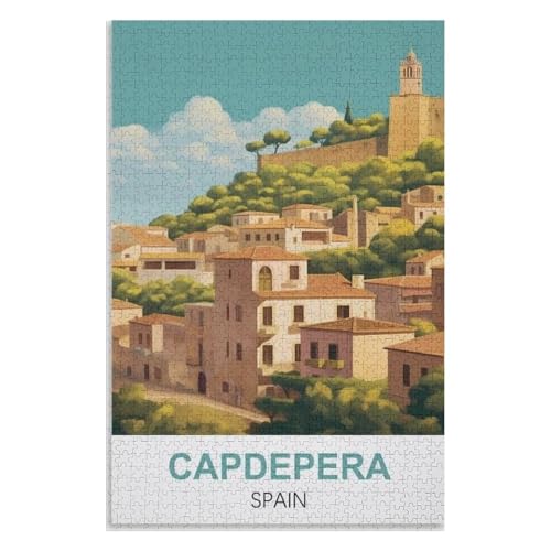 Wohnkultur Geburtstag ，Challenging Games Moderne Lernspiel Stress Relief ，1000 StüCk，Capdepera Spanien，Lernspielzeug FüR Kinder 75x50，Holz Puzzle,AA-1283 von XJUfW