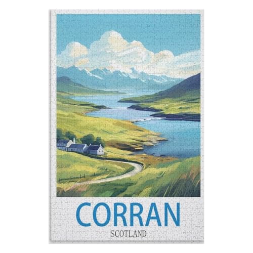 Wohnkultur Geburtstag ，Challenging Games Moderne Lernspiel Stress Relief ，1000 StüCk，Corran Schottland，Lernspielzeug FüR Kinder 75x50，Holz Puzzle,AA-1475 von XJUfW