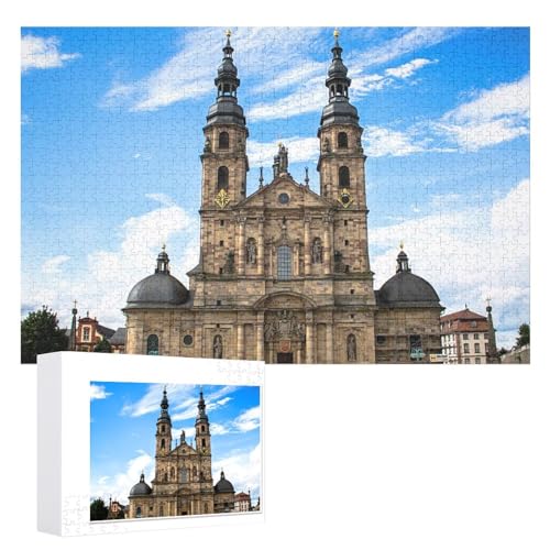 Wohnkultur Geburtstag ，Challenging Games Moderne Lernspiel Stress Relief ，1000 StüCk，„Dom zu Fulda in Hessen“ ，Lernspielzeug FüR Kinder 38x26，Papier Puzzle von XJUfW