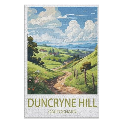 Wohnkultur Geburtstag ，Challenging Games Moderne Lernspiel Stress Relief ，1000 StüCk，Duncryne Hill Gartocharn，Lernspielzeug FüR Kinder 52x38 Papier Puzzle,AA-771 von XJUfW