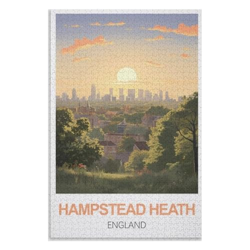 Wohnkultur Geburtstag ，Challenging Games Moderne Lernspiel Stress Relief ，1000 StüCk，Hampstead Heath England，Lernspielzeug FüR Kinder 70x50，Papier Puzzle,AA-1499 von XJUfW
