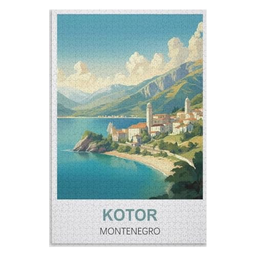 Wohnkultur Geburtstag ，Challenging Games Moderne Lernspiel Stress Relief ，1000 StüCk，Kotor Montenegro，Lernspielzeug FüR Kinder 75x50，Holz Puzzle,AA-1011 von XJUfW