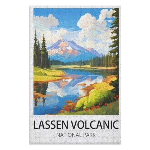 Wohnkultur Geburtstag ，Challenging Games Moderne Lernspiel Stress Relief ，1000 StüCk，Lassen Volcanic Nationalpark，Lernspielzeug FüR Kinder 52x38 Papier Puzzle,AA-91 von XJUfW