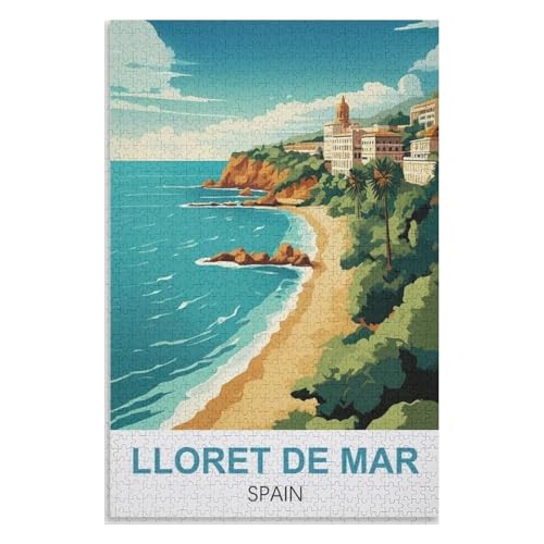 Wohnkultur Geburtstag ，Challenging Games Moderne Lernspiel Stress Relief ，1000 StüCk，Lloret de Mar Spanien，Lernspielzeug FüR Kinder 75x50，Holz Puzzle,AA-1119 von XJUfW