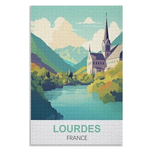 Wohnkultur Geburtstag ，Challenging Games Moderne Lernspiel Stress Relief ，1000 StüCk，Lourdes Frankreich，Lernspielzeug FüR Kinder 52x38 Papier Puzzle,AA-1103 von XJUfW