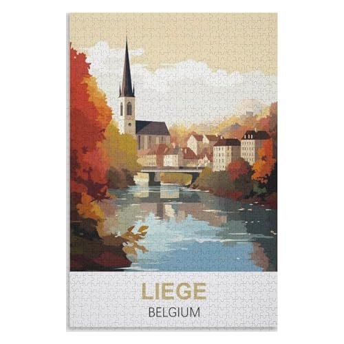 Wohnkultur Geburtstag ，Challenging Games Moderne Lernspiel Stress Relief ，1000 StüCk，Lüttich Belgien，Lernspielzeug FüR Kinder 75x50，Holz Puzzle,AA-1055 von XJUfW