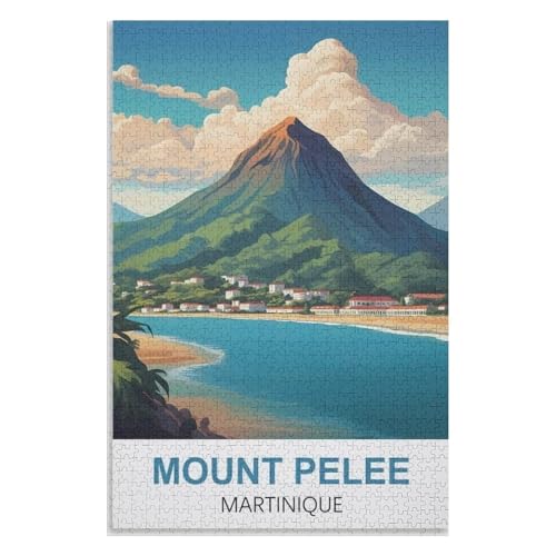 Wohnkultur Geburtstag ，Challenging Games Moderne Lernspiel Stress Relief ，1000 StüCk，Mont Pelée Martinique，Lernspielzeug FüR Kinder 52x38 Papier Puzzle,AA-1207 von XJUfW