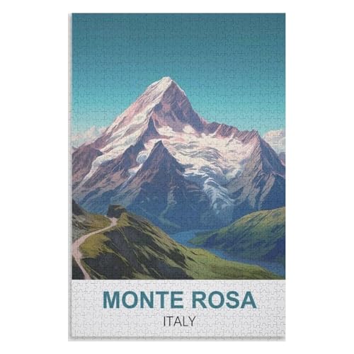 Wohnkultur Geburtstag ，Challenging Games Moderne Lernspiel Stress Relief ，1000 StüCk，Monte Rosa Italien，Lernspielzeug FüR Kinder 70x50，Papier Puzzle,AA-1179 von XJUfW