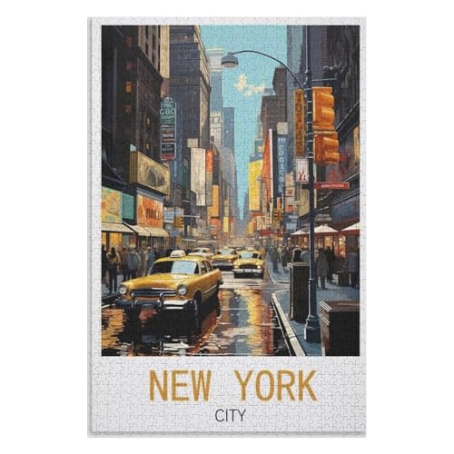 Wohnkultur Geburtstag ，Challenging Games Moderne Lernspiel Stress Relief ，1000 StüCk，New York City，Lernspielzeug FüR Kinder 70x50，Papier Puzzle,AA-1219 von XJUfW