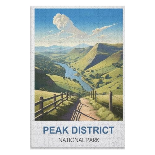 Wohnkultur Geburtstag ，Challenging Games Moderne Lernspiel Stress Relief ，1000 StüCk，Peak District Nationalpark，Lernspielzeug FüR Kinder 75x50，Holz Puzzle,AA-1015 von XJUfW