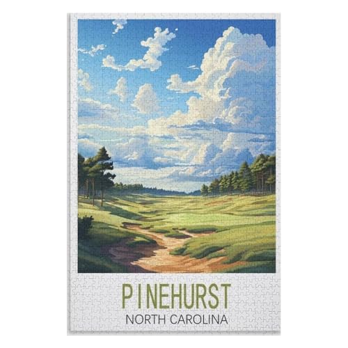 Wohnkultur Geburtstag ，Challenging Games Moderne Lernspiel Stress Relief ，1000 StüCk，Pinehurst Golf，Lernspielzeug FüR Kinder 75x50，Holz Puzzle,AA-1231 von XJUfW