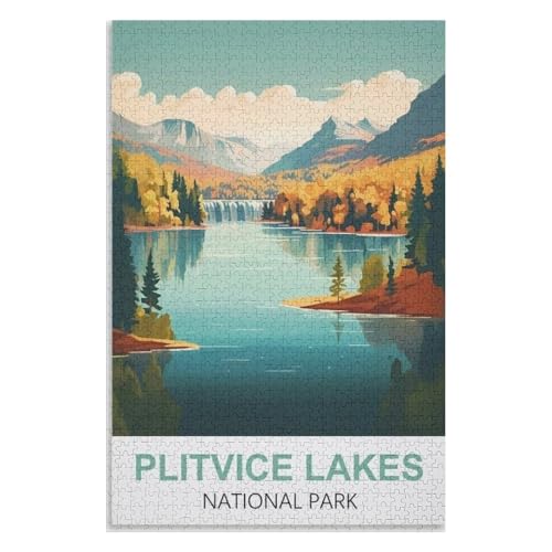 Wohnkultur Geburtstag ，Challenging Games Moderne Lernspiel Stress Relief ，1000 StüCk，Plitvicer Seen Nationalpark，Lernspielzeug FüR Kinder 70x50，Papier Puzzle,AA-1063 von XJUfW