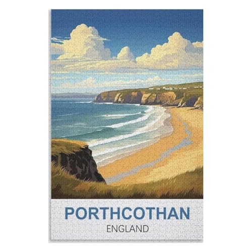 Wohnkultur Geburtstag ，Challenging Games Moderne Lernspiel Stress Relief ，1000 StüCk，Porthcothan England，Lernspielzeug FüR Kinder 70x50，Papier Puzzle,AA-1047 von XJUfW