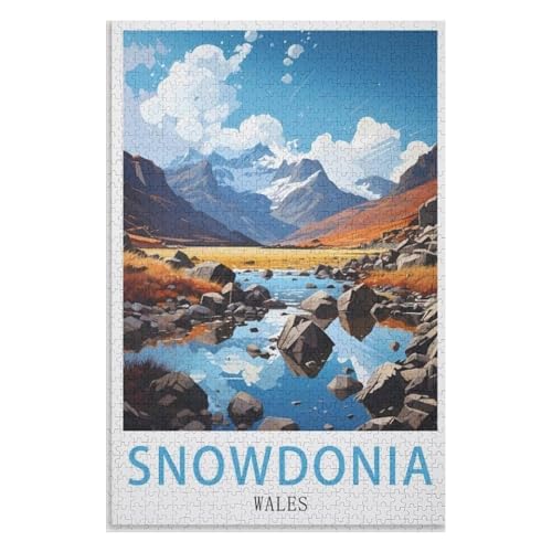 Wohnkultur Geburtstag ，Challenging Games Moderne Lernspiel Stress Relief ，1000 StüCk，Snowdonia Wales，Lernspielzeug FüR Kinder 70x50，Papier Puzzle,AA-1307 von XJUfW