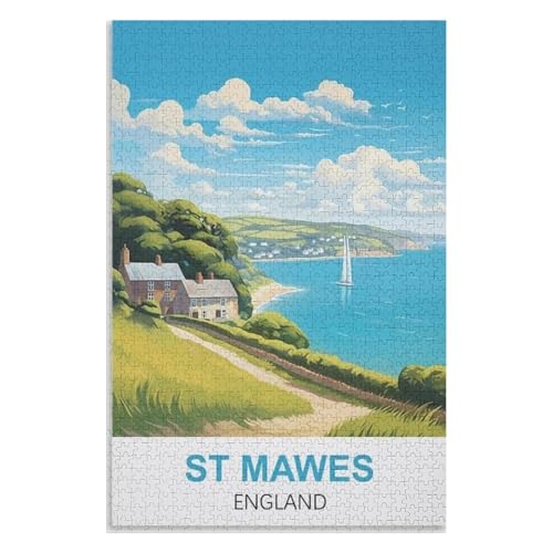 Wohnkultur Geburtstag ，Challenging Games Moderne Lernspiel Stress Relief ，1000 StüCk，St Mawes England，Lernspielzeug FüR Kinder 38x26，Papier Puzzle,AA-1031 von XJUfW