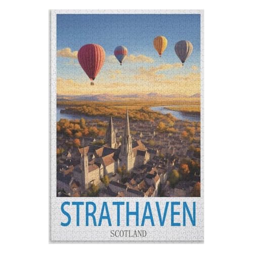 Wohnkultur Geburtstag ，Challenging Games Moderne Lernspiel Stress Relief ，1000 StüCk，Strathaven Schottland，Lernspielzeug FüR Kinder 52x38 Papier Puzzle,AA-1479 von XJUfW
